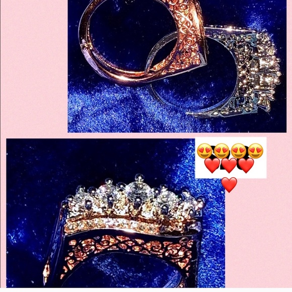 Double topaz engagement band